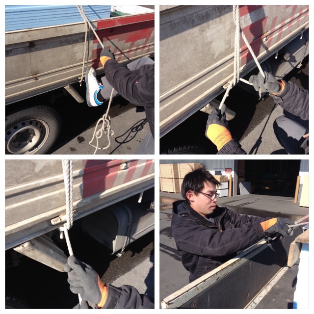 ロープを使い トラックの荷物を落とさない簡単な結び方 輸入 屋根材 金物資材販売 北海道 帯広